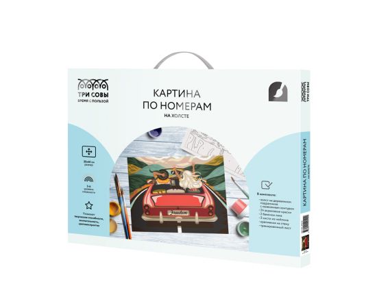 Картина по номерам на холсте ТРИ СОВЫ "В лето на кабриолете", 30*40, с акриловыми красками и кистями КХ_44122