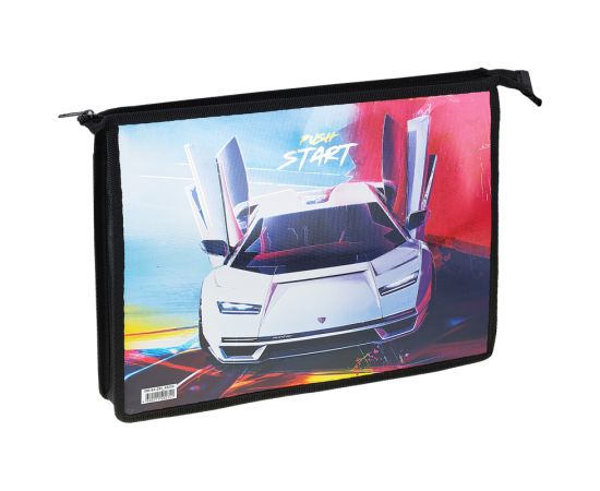 Папка для тетрадей 1 отделение, А4, ArtSpace "Push start", ламинированный картон, фольга, на молнии ПМ-А4-291_42234