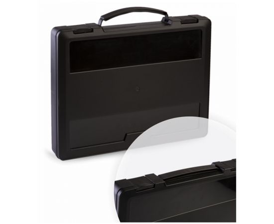 Портфель СТАММ с выдвижной ручкой, 270*350*45мм, черный ПФ21