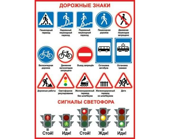 Плакат "Дорожные знаки "  0-02/Россия 019757