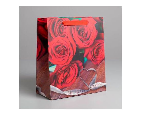 Пакет ламинированный вертикальный «От всего сердца», ML 23 × 27 × 8 см 1163143