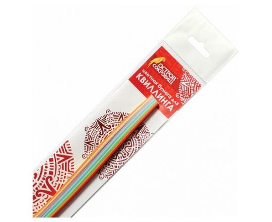 Бумага для квиллинга ПАСТЕЛЬ, 5 цв., 100 полос, 3мм*300мм, 80г/м, ОСТРОВ СОКРОВИЩ, 128743 128743 