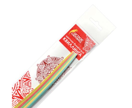 Бумага для квиллинга ПАСТЕЛЬ, 5 цв., 100 полос, 5мм*300мм,  80г/м, ОСТРОВ СОКРОВИЩ, 128751 128751 