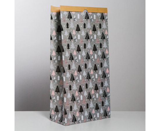 Пакет крафтовый «Ёлочки», 32 х 64 х 16 см 2391206 2391206