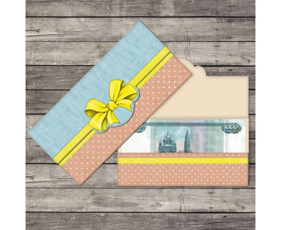 Конверт для денег "Чудесный бант" формовой, 17,5 х 8 см   2712522 2712522