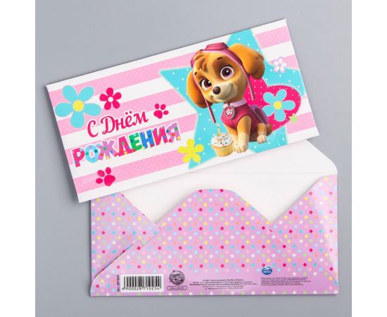 Конверт-открытка для денег PAW PATROL "С днем рождения! Скай"   2871025 2871025
