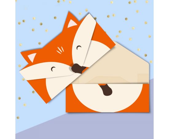 Конверт для денег формовой «Лисёнок», 17,5 х 10 см 3098816