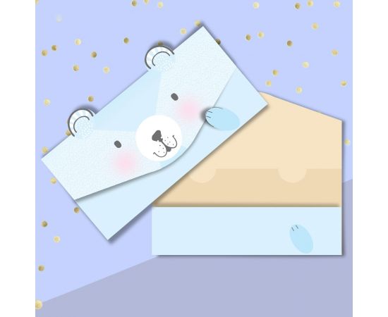 Конверт для денег формовой «Медвежонок», 17,5 × 9,5 см 3098821