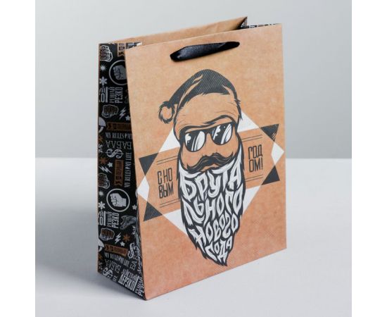 Пакет крафтовый вертикальный «Брутального года», MS 18 × 23 × 10 см   4275652 4275652