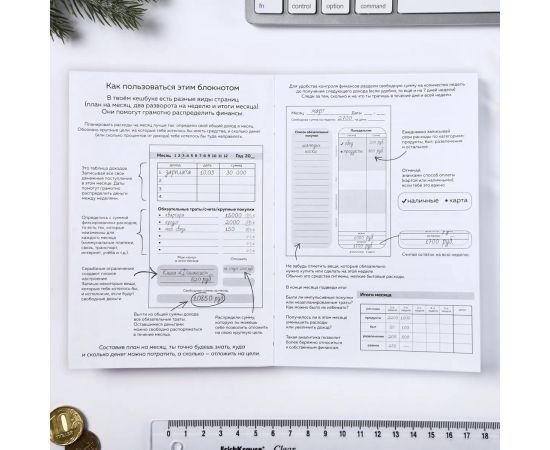 Умный блокнот CashBook А6, 68 листов «Верь в магию и денежки» 4503413
