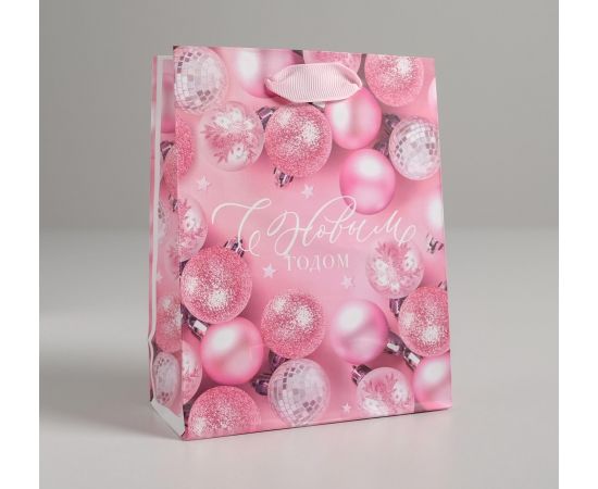 Пакет ламинированный вертикальный «Розовые шарики», S 12 × 15 × 5.5 см   4843455 4843455