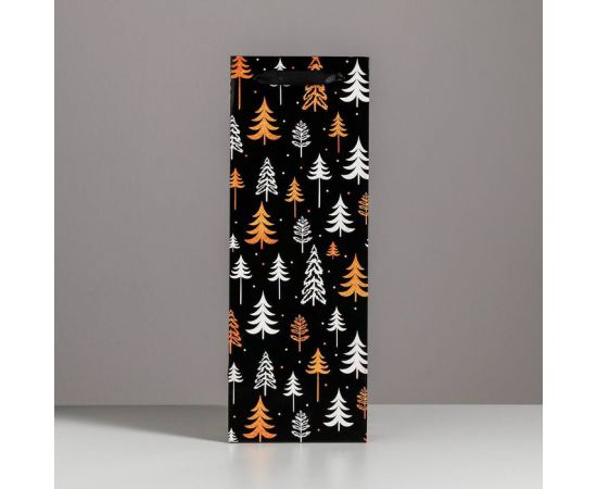 Пакет под бутылку «Ёлки», 13 × 36 × 10 см   4984276 4984276