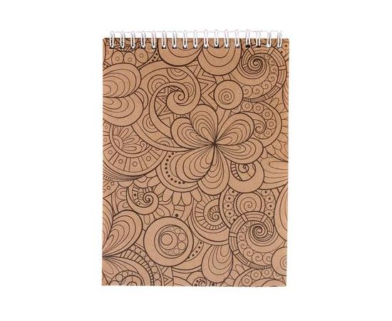 Блокнот для эскизов А5, 30 листов на гребне, обложка крафт с раскраской "Антистресс", блок крафт-бумага 78 г/м2 5199511