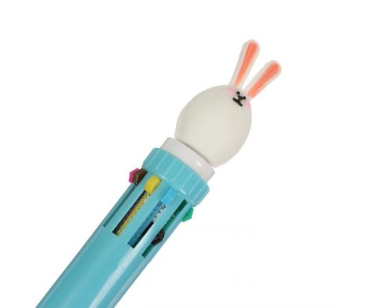 Ручка шариковая, автоматическая, 10-ти цветная, линия 0,7 мм., корпус МИКС "Заяц" 6248028