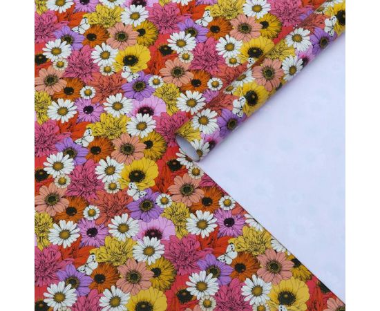 Бумага упаковочная глянцевая "Цветы", 50 х 70 см 6384287