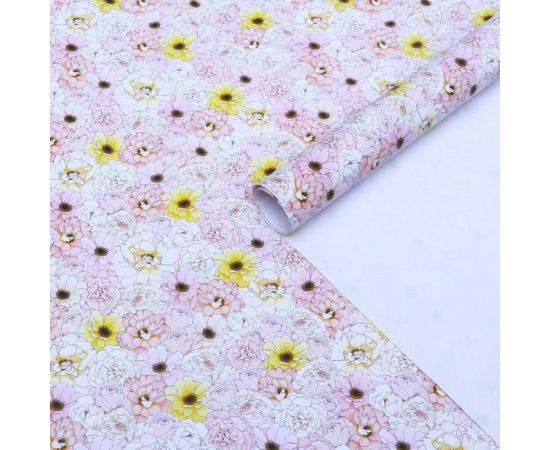 Бумага упаковочная глянцевая "Цветы", 50 х 70 см, 6384288 6384288