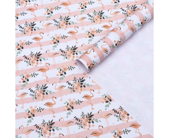 Бумага глянцевая "Фламинго на персиковом", 0,5 х 0,7 м 6490265