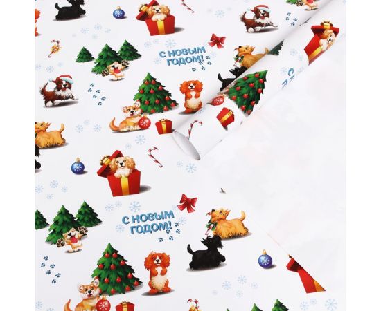 Бумага упаковочная глянцевая "Праздник", 70 х 100 см 6708364