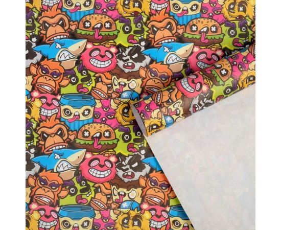 Бумага упаковочная крафтовая «Наклейки», 50 × 70 см 6884972 6884972