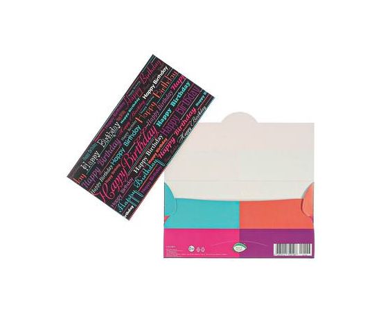 Конверт для денег "Happy Birthday!" конгрев, глиттер, happy birthday на черном фоне 7045097 7045097