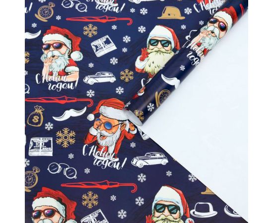 Бумага упаковочная глянцевая "Кайфуша Санта", 50 х 70 см 7096037