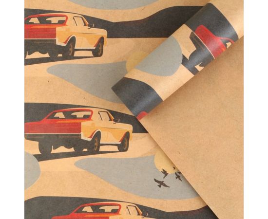 Бумага упаковочная крафтовая Car, 50 × 70 см 7315950 7315950