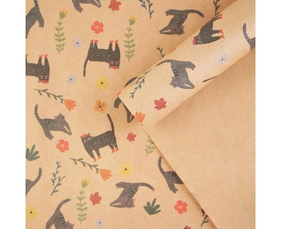 Бумага упаковочная крафтовая «Котики», 50 × 70 см 7315955 7315955
