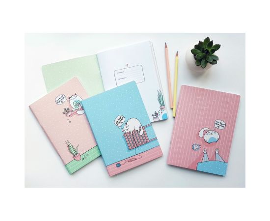 Тетрадь общая BeSmart А5 48 л, точки, скрепка, Mur-mur полка N1872 N1872