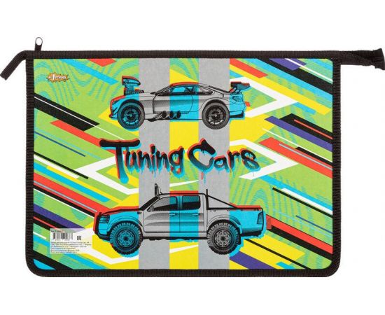 Папка для тетрадей №1School Tuning Cars А4 на молнии, пластик 1156571