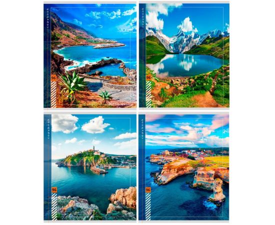 Тетрадь общая А5, 96л, линия, скрепка, мел.обл. МОРЯ И ОКЕАНЫ 96-6603 в ассор 1159208