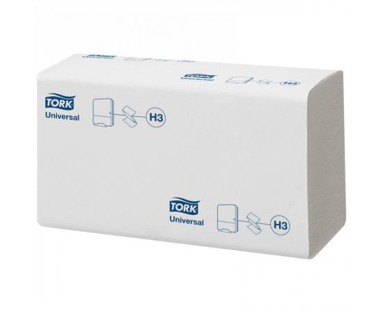 Полотенца бум. лист. Tork "Universal"(ZZ-сл)(H3) 1 слойн., 250л/пач, 23*23см, белые 120108