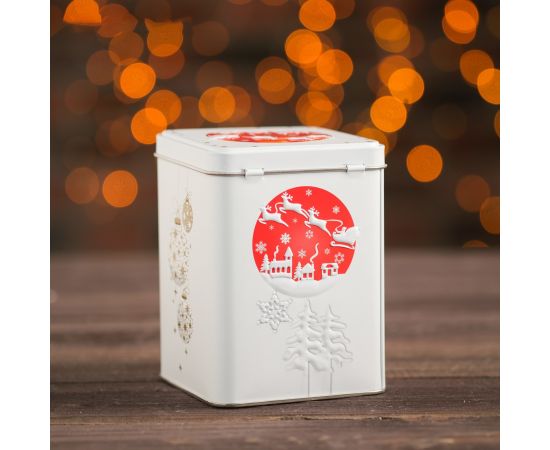 Подарочная коробка "Новогодняя", красная, жестяная 8,7 х 8,7 х 11,4 см   4515058 4515058