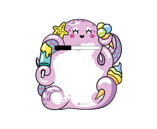 Магнитная доска c полем для рисования и письма  ОСЬМИНОГ 210x220 мм 56623