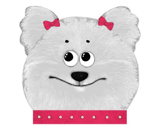 Блокнот 30л  СОБАЧКА /120х117 мм, фигурная вырубка, Обложка - мелованный картон 190 г/м², вн.блок - белый офсет, 60055