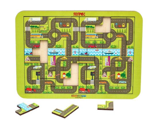Игра-головоломка Woodlandtoys "Тетрис большой. Карта города" 65104