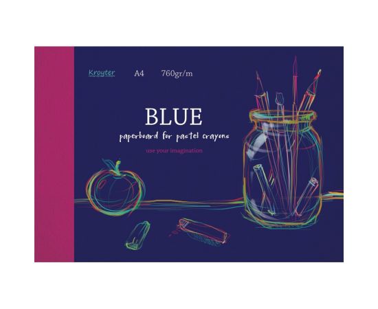 Альбом для рис. пастелью А4 10л, блок синий 760 гр/м, обл. мел.картон 693936