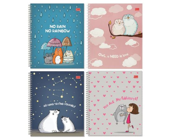 Тетрадь общая А5,60л,кл,гребень,мелов.карт+выбор.УФлак Чувства 840658