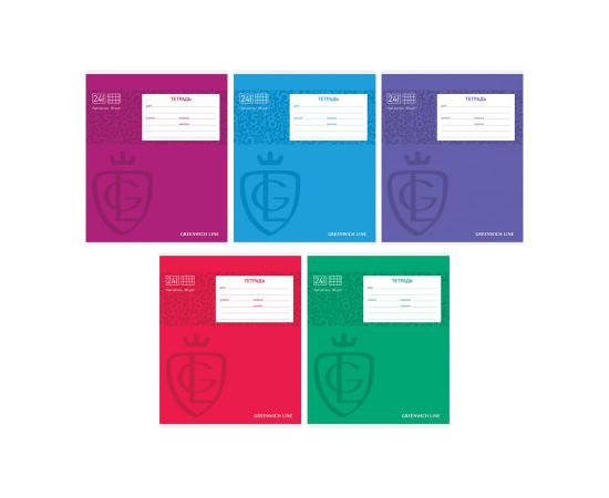 Тетрадь 24л., клетка Greenwich Line "Royal book", УФ-лак, 80г/м2 N5c24-15949