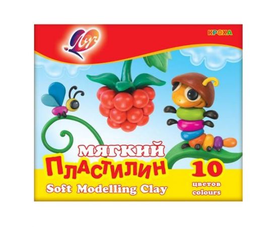 Пластилин ЛУЧ КРОХА 10 цв. 165 г со стеком 12C875-08