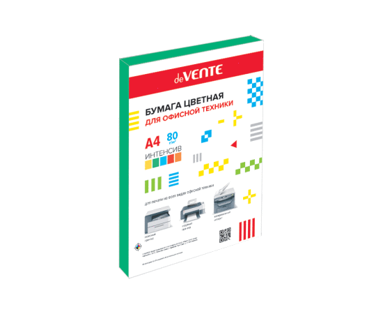 Бумага deVENTE A4 80гр/м2 зеленый интенсив 100 л /20 2072410