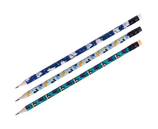 Карандаш ч/г MESHU "Cat&Dog" HB, заточен., с печатью, с ластиком, ассорти, туба 311349