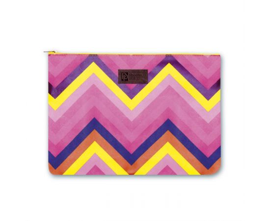 Папка д/школьн. тетрадей ЯРКИЙ ЗИГЗАГ кожзам с запечаткой, молния по верхнему краю, 33x24 см 44155