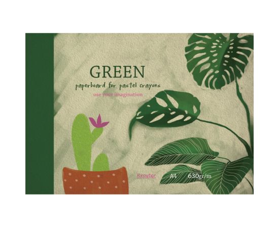 Альбом для рис. пастелью А4 10л, блок зел.тонир.760 гр/м, мелов.картон 693937