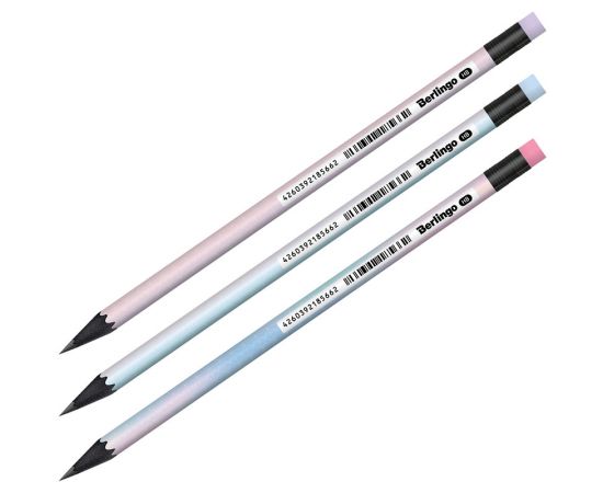 Карандаш ч/г Berlingo "Shade" HB, черное дерево, круглый, заточен., с ластиком, ассорти BP01313