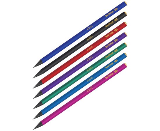 Карандаш ч/г Berlingo "xGold" HB, черное дерево, трехгранный, заточен., ассорти BP01324