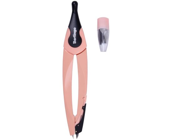 Готовальня Berlingo "Instinct", 2 предмета, циркуль 135мм, фламинго, пластиковый футляр DS_00002c