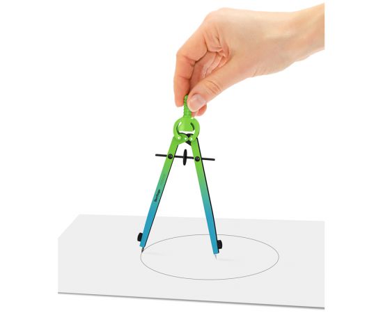 Готовальня Berlingo "Radiance", 2 предмета, циркуль 170мм, голубой/зеленый градиент, пластиковый футляр DS_01002a