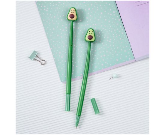 Ручка шариковая MESHU "Avocados" синяя, 0,7мм, корпус ассорти, с топпером MS_65886