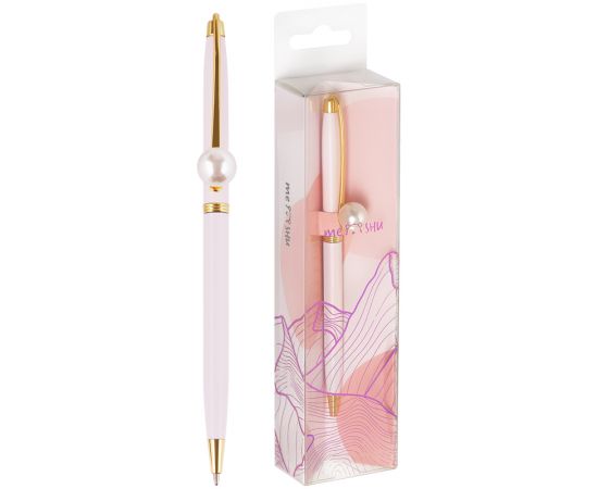 Ручка шариковая автоматическая MESHU "Pink jewel" синяя, 1,0мм MS_94048