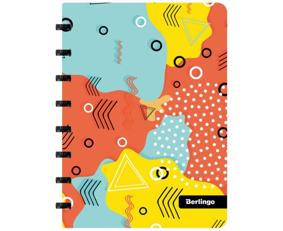 Бизнес-тетрадь А5+, 80л., Berlingo "Memphis", клетка, на кольцах, с возм. замены блока, 80г/м2, пластик. обложка 700мкм, линейка-закладка RNt_A5S04